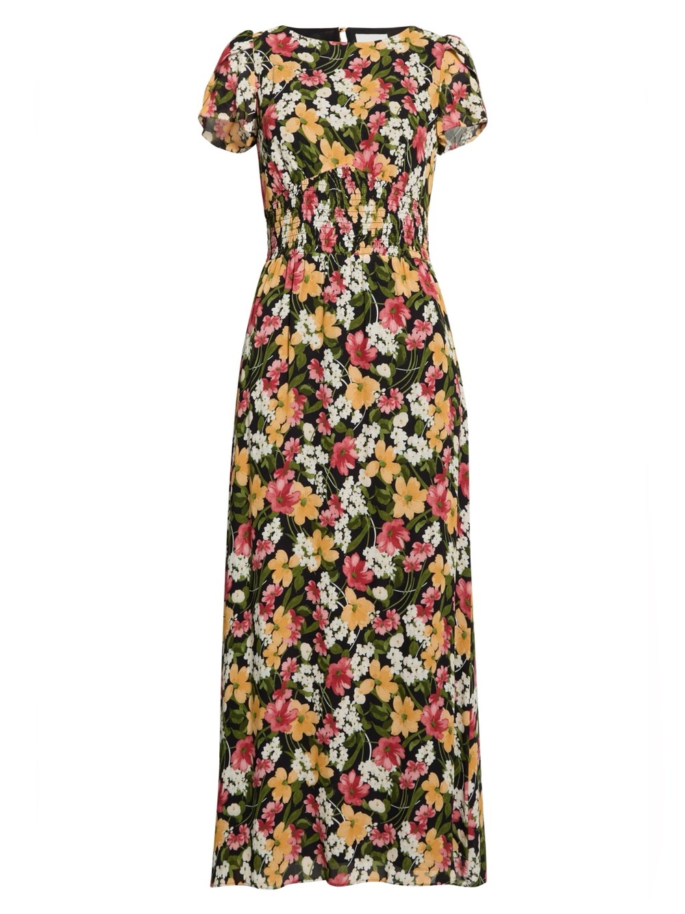NWT Reformation Drusilla Flutter Sleeve Smock Waist Floral Maxi Dress Size 2